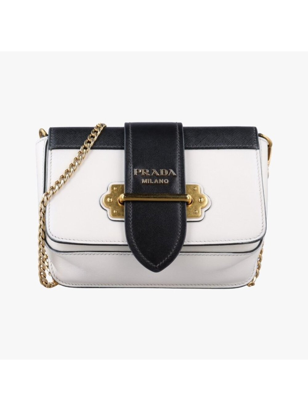 Prada Cahier White Leather Saffiano